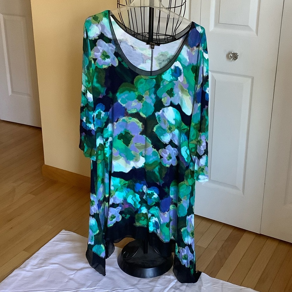 Cupio Floral Midi Dress - Blue and Green